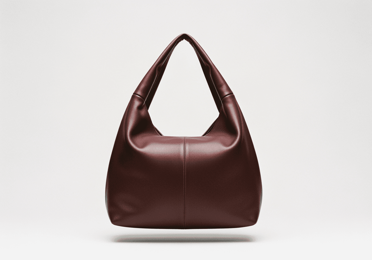Draped Leather Hobo