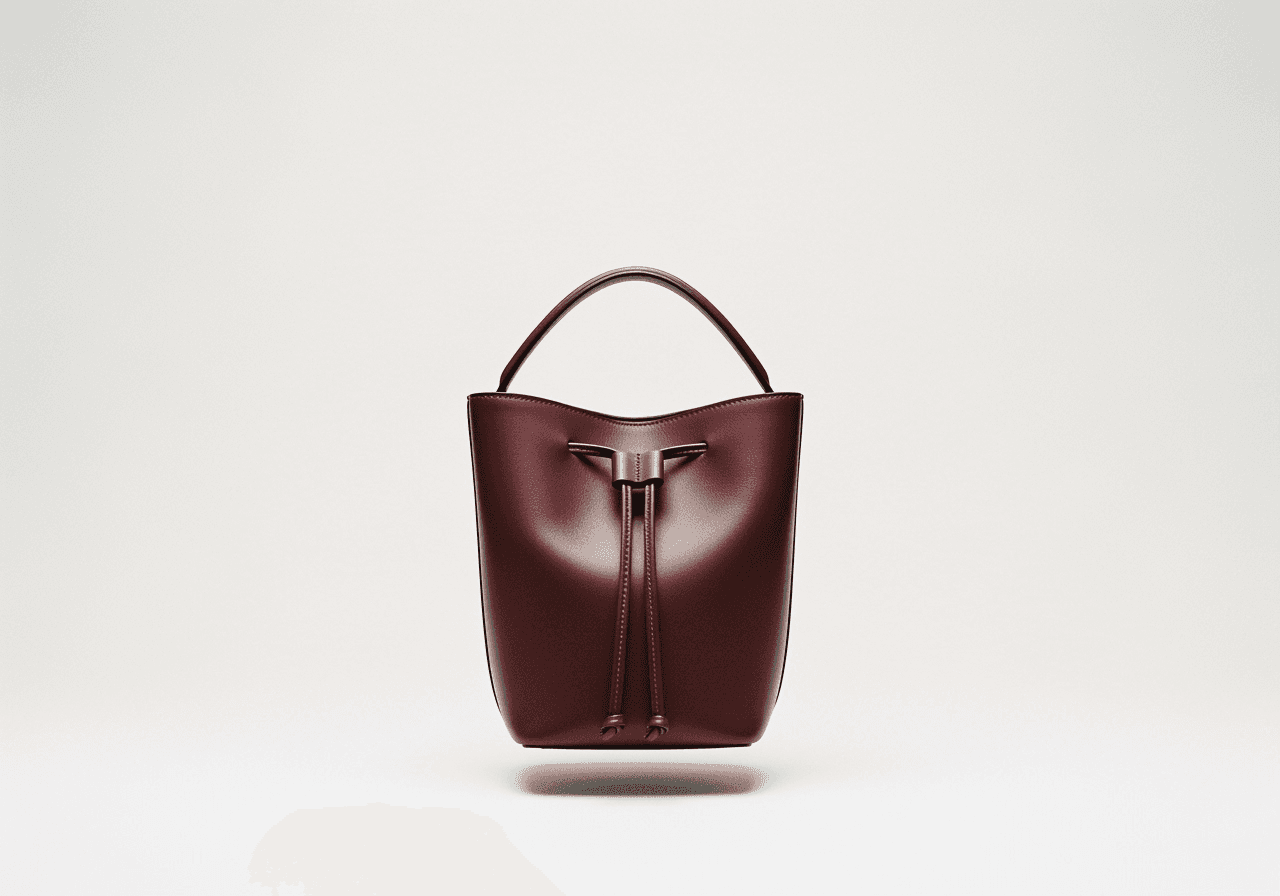 Minimal Leather Bucket Bag