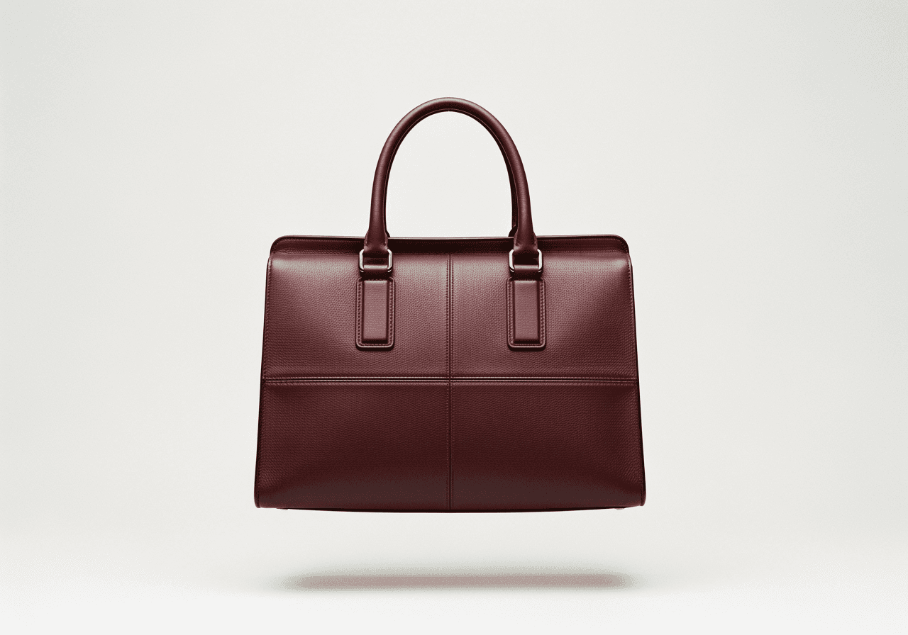 Paneled Leather Satchel